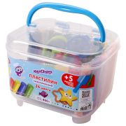 Пластилин в боксе ЮНЛАНДИЯ «ПОДВОДНЫЙ МИР», 24 цвета, 800 г, скалка, стек, 5 формочек, 105867