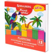 Пластилин классический BRAUBERG «МАГИЯ ЦВЕТА NEW», 12 цветов, 240 г, стек, ВЫСШЕЕ КАЧЕСТВО, 106426