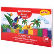 Пластилин классический BRAUBERG «МАГИЯ ЦВЕТА NEW», 18 цветов, 360 грамм, стек, ВЫСШЕЕ КАЧЕСТВО, 106427
