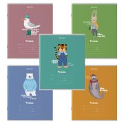 Тетрадь 18 л. BRAUBERG клетка, обложка картон, «МОДНЫЕ ЖИВОТНЫЕ», 106480