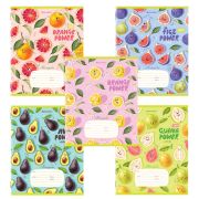 Тетрадь 18 л. BRAUBERG линия, обложка картон, «ФРУКТЫ», 106482