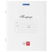 Тетрадь 24 л. BRAUBERG «КЛАССИКА», клетка, обложка картон, БЕЛАЯ, 106484