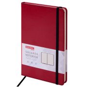 Блокнот А5 (148x218 мм), BRAUBERG «Office», под кожу, 80 л., резинка, клетка, красный, 111030