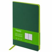 Блокнот А5 (148x218 мм), BRAUBERG «Metropolis Mix», под кожу, 80 л., клетка, темно-зеленый, 111037