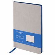 Блокнот А5 (148x218 мм), BRAUBERG «Metropolis Mix», под кожу, 80 л., клетка, серый, 111041