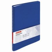 Тетрадь БОЛЬШОЙ ФОРМАТ (200x252 мм) В5, BRAUBERG «Office PRO», под кожу, гребень, клетка, 80 л., синий, 111048