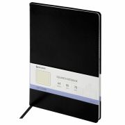 Тетрадь БОЛЬШОЙ ФОРМАТ (200x252 мм) В5, BRAUBERG «Metropolis Extra», под кожу, клетка, 80 л., черный, 111050