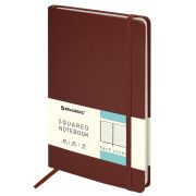 Блокнот А5 (148x218 мм), BRAUBERG «Metropolis Special», под кожу, 80 л., резинка, клетка, коричневый, 111578