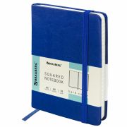 Блокнот МАЛЫЙ (100x150 мм) А6, BRAUBERG «Metropolis Special», под кожу, 80 л., клетка, синий, 111580