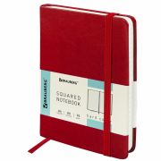 Блокнот МАЛЫЙ (100x150 мм) А6, BRAUBERG «Metropolis Special», под кожу, 80 л., клетка, красный, 111581