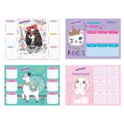 Расписание уроков и звонков А4, ЮНЛАНДИЯ, «Весёлые зверята», ассорти (4 вида), 111655