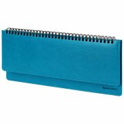 Планинг настольный недатированный (305x140 мм) BRAUBERG «Rainbow», кожзам, 60 л., бирюзовый, 111700