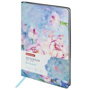 Блокнот А5 (143x210 мм), BRAUBERG VISTA «Pink flowers», под кожу, гибкий, срез фольга, 80 л., 112075