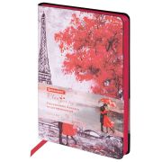 Ежедневник недатированный B6 (127х186 мм), BRAUBERG VISTA, под кожу, гибкий, 136 л., «Paris», 112106