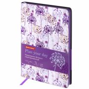 Ежедневник недатированный B6 (127х186 мм), BRAUBERG VISTA, под кожу, гибкий, срез фольга, 136 л., «Spring meadow», 112111