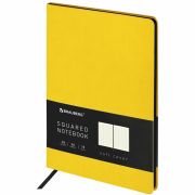 Блокнот БОЛЬШОЙ ФОРМАТ (180х250 мм) B5, BRAUBERG «Metropolis Mix», под кожу, 80 л., клетка, желтый, 113311