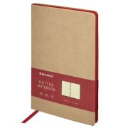 Блокнот А5 (148x218 мм), BRAUBERG «Metropolis Mix», под кожу, 80 л., в точку, бежевый, 113317