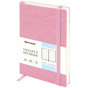 Блокнот МАЛЫЙ ФОРМАТ (100x150 мм) А6, BRAUBERG «Metropolis Ultra», под кожу, 80 л., клетка, розовый, 113322