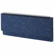 Планинг настольный недатированный (305x140 мм) BRAUBERG «Status», под кожу, 60 л., темно-синий, 113373