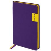 Ежедневник недатированный А5 (138х213 мм), BRAUBERG «AIM», под кожу, 136 л., фиолетовый, 113424