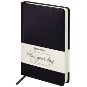 Ежедневник недатированный А5 (138х213 мм) BRAUBERG «Imperial», под кожу, 160 л., черный, 113499