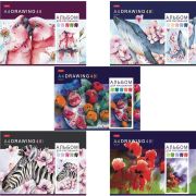 Альбом для рисования, А4, 48 листов, скоба, обложка картон, HATBER, 205х290 мм, «Акварельная палитра», 067588, 48А4В