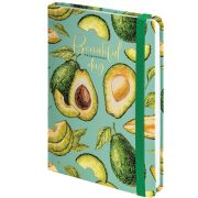 Ежедневник недатированный с резинкой А5 (145х203 мм), BRAUBERG, твердый, фольга, 128 л., «Avocado», 114563