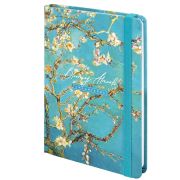 Ежедневник недатированный с резинкой А5 (145х203 мм), BRAUBERG, твердый, фольга, 128 л., «Almond», 114568