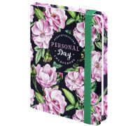 Ежедневник недатированный с резинкой, МАЛЫЙ ФОРМАТ А6 (109х148 мм), BRAUBERG, 128 л., «Розы», 114572