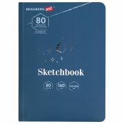 Скетчбук, белая бумага 160 г/м2, 145х203 мм, 80 л., твердая обложка, BRAUBERG ART CLASSIC «Ночь», 114593