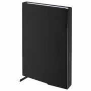 Ежедневник недатированный А5 138х213 мм BRAUBERG «Towny» под кожу, магнитный клапан 160 л., черный, 123785