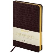 Ежедневник недатированный А5, 138х213 мм, BRAUBERG «Comodo» под кожу, 160 л., темно-коричневый, 123838