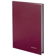 Книга учета 96 л., клетка, твердая, бумвинил, блок офсет, А4 200х290 мм, BRAUBERG, бордовая, 130224