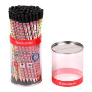 Карандаш чернографитный BRAUBERG «PATTERNS», 1 шт., HB, с ластиком, корпус ассорти, 181748