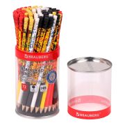 Карандаш чернографитный BRAUBERG «HERITAGE», 1 шт., HB, с ластиком, корпус ассорти, 181751