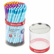 Карандаш чернографитный BRAUBERG «EXAM», 1 шт., HB, с ластиком, корпус ассорти, 181753