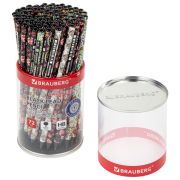 Карандаш чернографитный BRAUBERG «CALAVERAS», 1 шт., HB, корпус ассорти, 181758