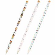 Карандаш чернографитный ПИФАГОР «ЭНИКИ-БЕНИКИ», 1 шт., HB, с ластиком, корпус ассорти, 181787