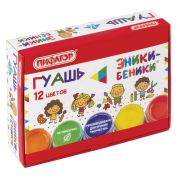 Гуашь ПИФАГОР «ЭНИКИ-БЕНИКИ», 12 цветов по 10 мл, 191330