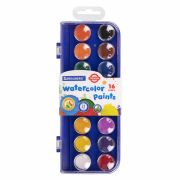 Краски акварельные BRAUBERG «PREMIUM» 16 цветов, круглые кюветы 23 мм, пенал, 191744