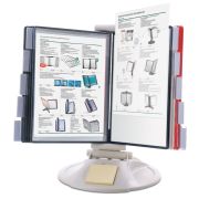 Демосистема настольная на 10 панелей, с 10 цветными панелями А4, серая, BRAUBERG «EXTRA», 236715