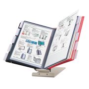 Демосистема настольная/настенная металлическая с 10 цветными панелями А4, серая, BRAUBERG «SOLID», 236719