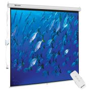 Экран проекционный настенный (180х180 см), матовый, электропривод, 1:1, BRAUBERG «MOTO», 236733