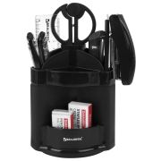 Канцелярский набор BRAUBERG «Офисный 100», 10 предметов, вращающаяся конструкция, черный, блистер, 236949