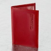 Обложка для паспорта натуральная кожа галант, «PASSPORT», красная, BRAUBERG, 237178