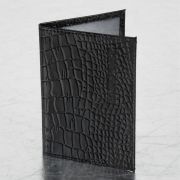 Обложка для паспорта натуральная кожа крокодил, «PASSPORT», черная, BRAUBERG, 237185