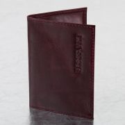 Обложка для паспорта натуральная кожа «Virginia», «PASSPORT», бордовая, BRAUBERG, 237187