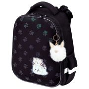 Ранец BRAUBERG LUMINOUS, 2 отделения, с брелоком, «Paws», СВЕТЯЩИЙСЯ РИСУНОК, 38х29х16 см, 271366