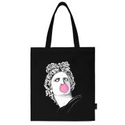 Сумка шоппер BRAUBERG PREMIUM, канвас, 40х35 см, на кнопке, карман, черный, «Aphrodite», 271904