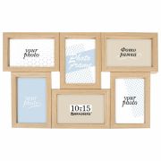 Рамка 10х15 см для 6 фото небьющаяся, багет 15 мм, МДФ, BRAUBERG «Collage», цвет мокко, 391262